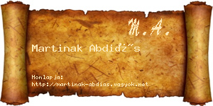 Martinak Abdiás névjegykártya